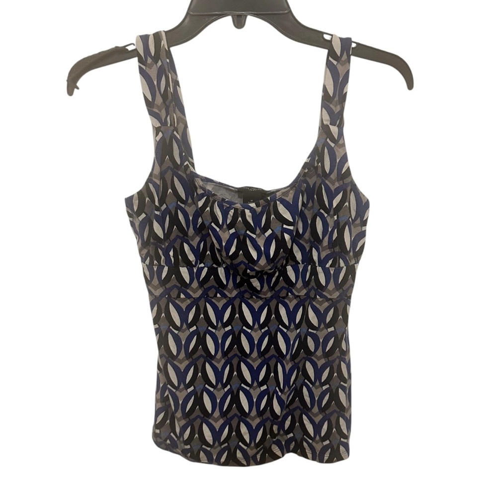 Ann Taylor Stylish Blue Patterned Women's Top Preowned size Medium
